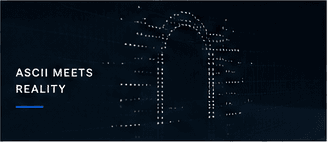 A dark field of precise points forming an open gate